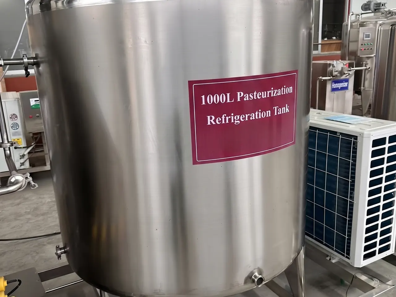 1000 L liquid egg pasteurization and cooling tank
