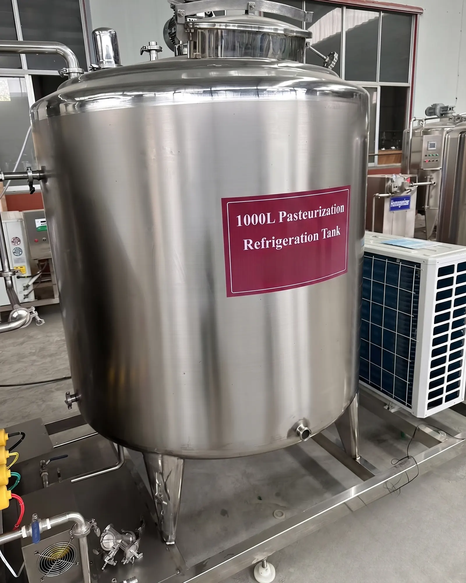 1000 L liquid egg pasteurization and cooling tank