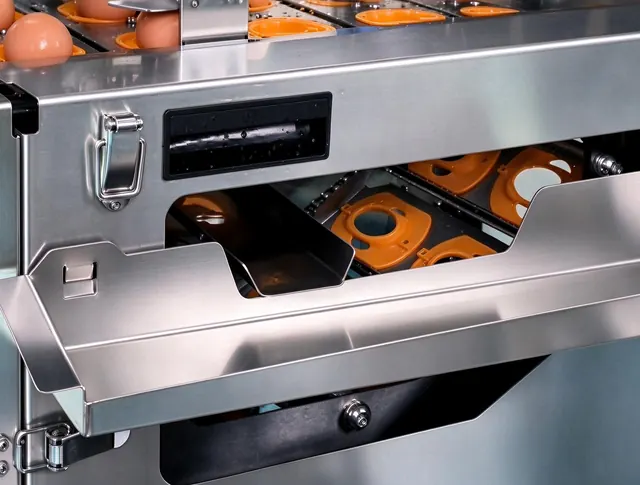 Liquid egg outlet
