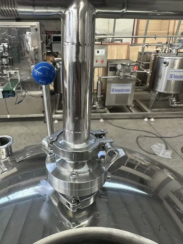 Sanitary valve on tank top
