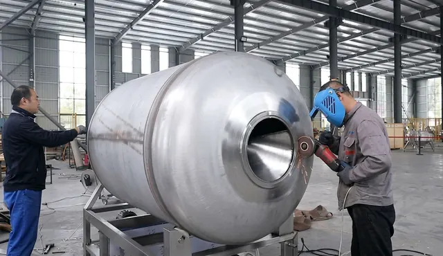 Tank assembly and grinding